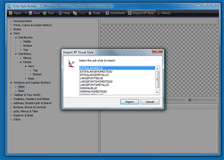XP Importing Screenshot